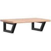 Berkfield Home Basin Shelf Wall Mounted Steel & Solid Wood Oak in Brown