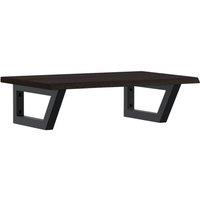 Berkfield Home Basin Shelf Wall Mounted Steel & Solid Wood Oak in Brown