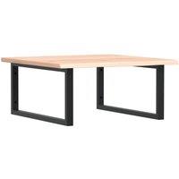 Berkfield Home Basin Shelf Wall Mounted Steel & Solid Wood Oak in Light Oak