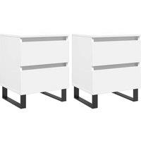 Berkfield Home Bedside Cabinets 2 pcs White 40x35x50 cm Engineered Wood | Size: 40 x 35 x 50 cm
