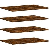 Berkfield Home Wall Shelves 4 pcs Smoked Oak 60x40x1.5 cm Engineered Wood in Brown