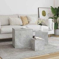Berkfield Home Side Tables 3 pcs Concrete Grey Engineered Wood