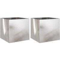 Berkfield Home Planters 2 pcs Silver 49x47x46 cm Stainless Steel | Size: 49 x 47 x 46 cm