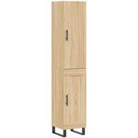 Berkfield Home Highboard Sonoma Oak 34.5x34x180 cm Engineered Wood in Light Tan