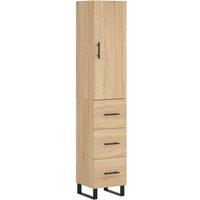 Berkfield Home Highboard Sonoma Oak 34.5x34x180 cm Engineered Wood in Light Tan