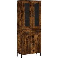 Berkfield Home Highboard Smoked Oak 69.5x34x180 cm Engineered Wood in Brown
