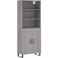 Berkfield Home Highboard Grey Sonoma 69.5x34x180 cm Engineered Wood