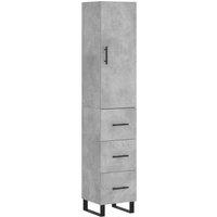 Berkfield Home Highboard Concrete Grey 34.5x34x180 cm Engineered Wood