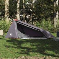 Berkfield Home Modern Camping Tent Tunnel 1-Person Grey & Orange Waterproof