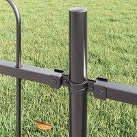 Berkfield Home Modern Garden Fence with Hoop Top in Grey, 6.8x1.2 m Made of Steel in Grey