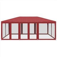Berkfield Home Party Tent with 10 Mesh Sidewalls Red 6x4 m HDPE