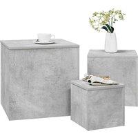Berkfield Home Side Tables 3 pcs Concrete Grey Engineered Wood