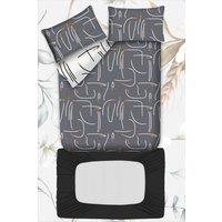 Grace Luxury Ultrasoft Bedding Set with Duvet Cover & Fitted Sheet in Grey | Size: Single
