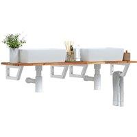 Berkfield Home Basin Shelf Wall Mounted Steel & Solid Wood Acacia in Brown