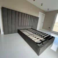 Stratus Interiors Expansa Extra Wide Hotel Style Bed Frame - Gas Lift Ottoman Storage in Grey | Size: Double
