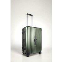 JLY Lightweight Hard Shell Suitcase with Cupholder & Waterproof Pocket in Dark Green | Size: Small