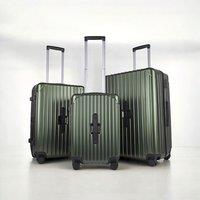 JLY 3 Piece Suitcase Set with Built-in Cupholder, Lightweight Luggage in Dark Green | Size: 3 Pack