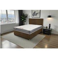 Knight Sleep Emily Naples Divan Bed, 0 Drawers + Sprung Memory Mattress & Headboard in Chocolate | Size: Double