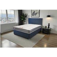 Knight Sleep Emily Naples Divan Bed, 0 Drawers + Sprung Memory Mattress & Headboard in Navy | Size: King