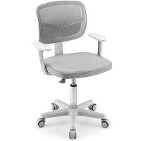 Costway Computer Desk Chair Low-Back Task Study Chairs Office Task Chair in Light Grey