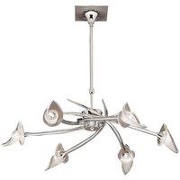 Netlighting Flavia Telescopic Pendant Chrome 6 Light G9 Semi Flush Convertible in Grey