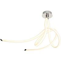 Netlighting Armonia Semi Flush Ceiling Chrome 60W 4500lm LED Frosted Acrylic in White