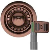 EONLION Satin Copper Basket Strainer Waste with Overflow for Sink