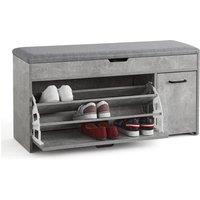 Nordara Shoe Bench Shoe Cabinet with Seat Cushion Storage in Grey | Size: 0.6m2