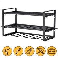 Nordara Heavy Duty Power Tool Organizer Drill Holder Wall Mount Storage Rack in Black