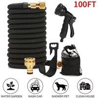 KORVIXA 100ft Expandable Garden Hose Pipe Flexible in Black | Size: 100g