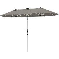 Nordara grey 3 m Double-Sided Garden Parasol with LED Solar | Size: 0.6m2
