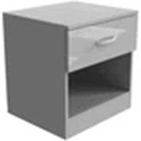 Nordara Bedside Table- Gloss Grey Bedroom Furniture | Size: 100 cm