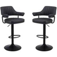 Nordara Black-2 X PLUSH BLACK BAR STOOLS | Size: 100 cm