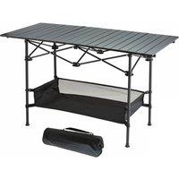Nordara Black120cm Foldable Camping Table Height Adjustable Picnic Table in Black