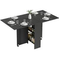 Nordara 80-140 cm Folding Dining Table for 4-6 Drop Leaf Table Black | Size: 100 cm x 100 cm