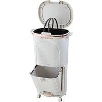 KORVIXA 80L Kitchen Rubbish Waste Bin Recycling in White | Size: 1kg