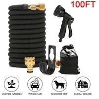 Nordara 100ft Heavy Duty Expandable Garden Hose Pipe in Black | Size: 100g