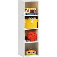 Nordara Cube 4 Tier Wooden Bookcase Shelf in White | Size: 0.6m2