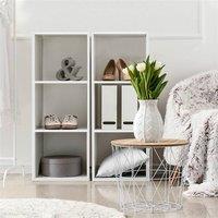 Nordara Cube 3 Tier Wooden Bookcase Shelf in White | Size: 0.6m2
