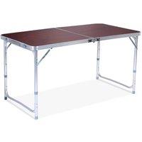 Nordara Brown Foldable Picnic Table 4 Stool Set Portable Camping Outdoor