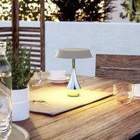 Eglo Turcio Sculptural LED Tricolour Portable Outdoor Table Lamp in Silver