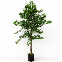 Voltico Artificial Banyan Tree in Pot 150cm Realistic Indoor Plant in Green | Size: 150 cm
