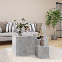 Berkfield Home Side Tables 3 pcs Concrete Grey Engineered Wood