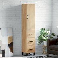 Berkfield Home Highboard Sonoma Oak 34.5x34x180 cm Engineered Wood in Brown