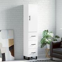 Berkfield Home Highboard White 34.5x34x180 cm Engineered Wood