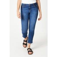 Dorothy Perkins Women's Petite Comfort Stretch Slim Jeans in Mid Wash | Size: 14