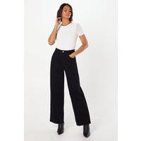 Dorothy Perkins Women's Wide Leg Denim Jeans in Black | Size: 12