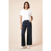 Dorothy Perkins Women's Wide Leg Denim Jeans in Dark Indigo | Size: 18