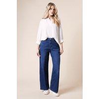 Dorothy Perkins Women's Wide Leg Denim Jeans in Mid Wash | Size: 18