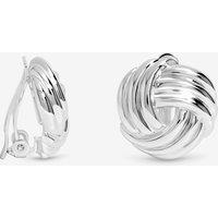 Jon Richard Women's Silver Plated Knot Stud Clip Earrings
